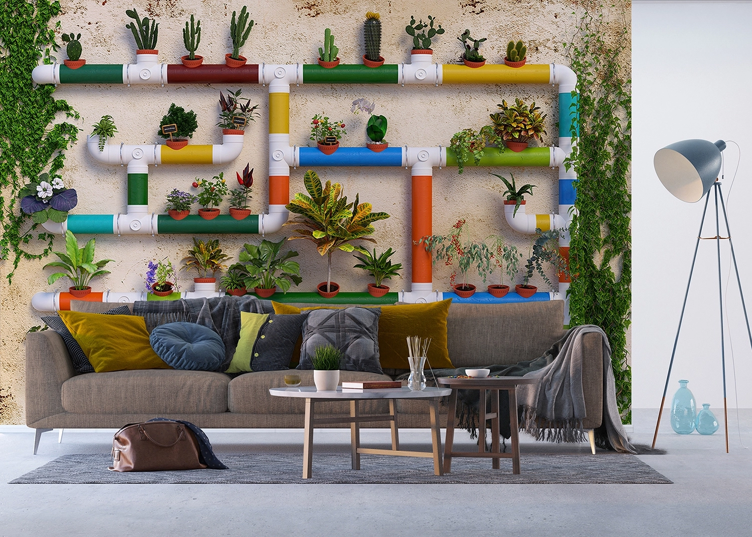 Wall Mural Flower Waterpipes, 375 x 270 cm, FTNXXL 2488