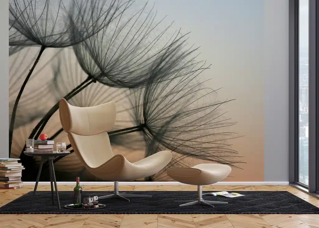 Custom Size Wall Mural Dandelion Closeup | Premium Non-Woven Wallpaper | FTNXXL2494