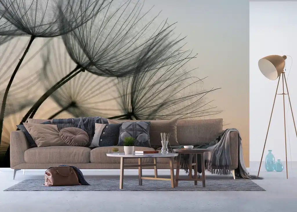 Custom Size Wall Mural Dandelion Closeup | Premium Non-Woven Wallpaper | FTNXXL2494 4