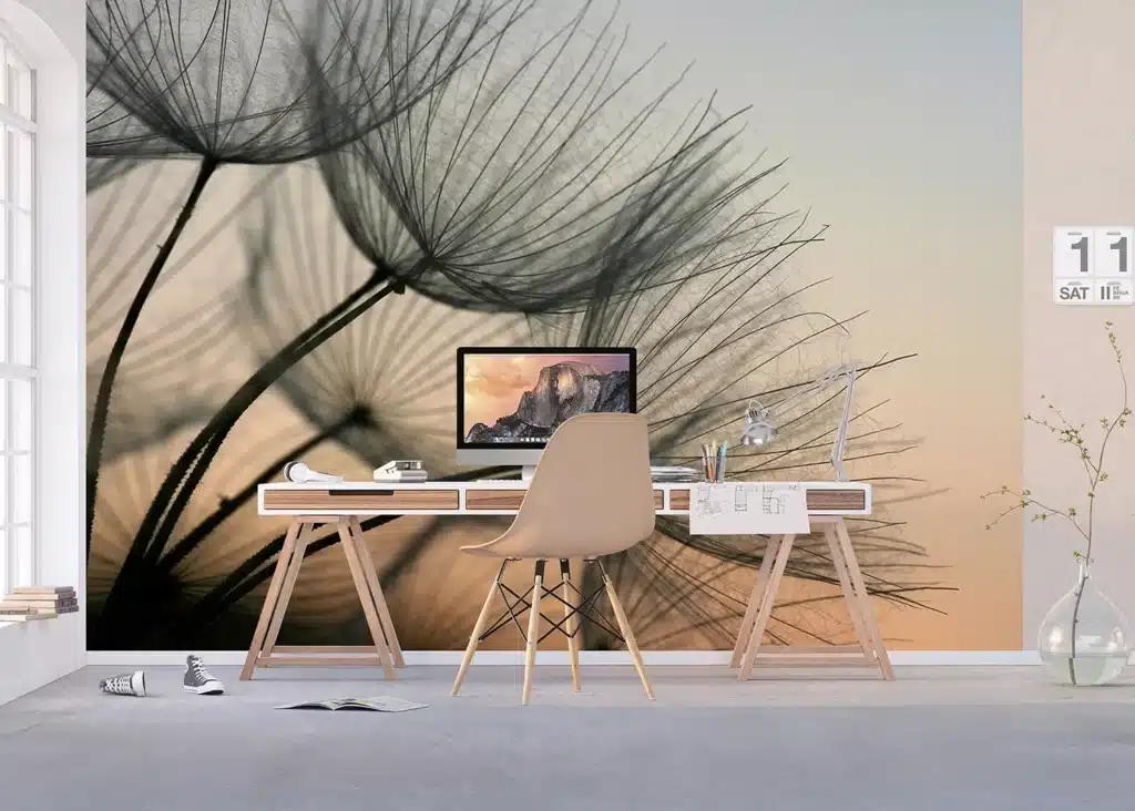 Custom Size Wall Mural Dandelion Closeup | Premium Non-Woven Wallpaper | FTNXXL2494 7