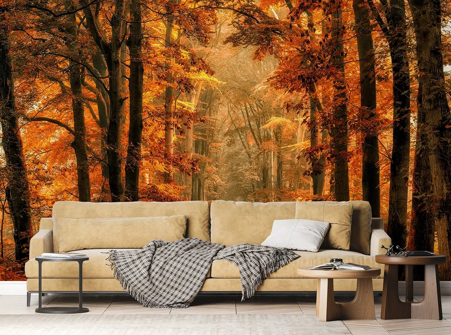 Custom Size Wall Mural Golden Path | Premium Non-Woven Wallpaper | FTNXXL3009 3