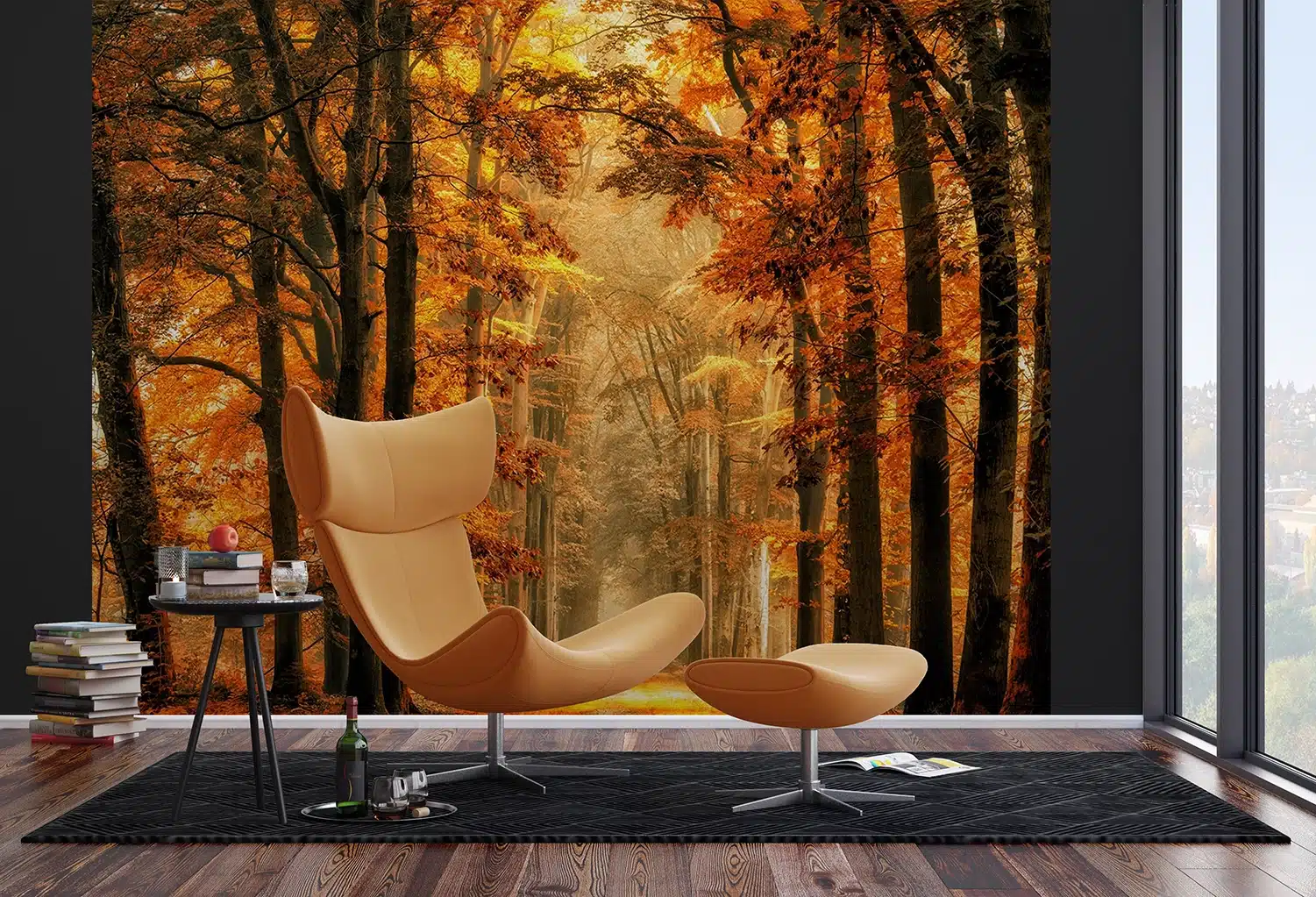 Custom Size Wall Mural Golden Path | Premium Non-Woven Wallpaper | FTNXXL3009 5