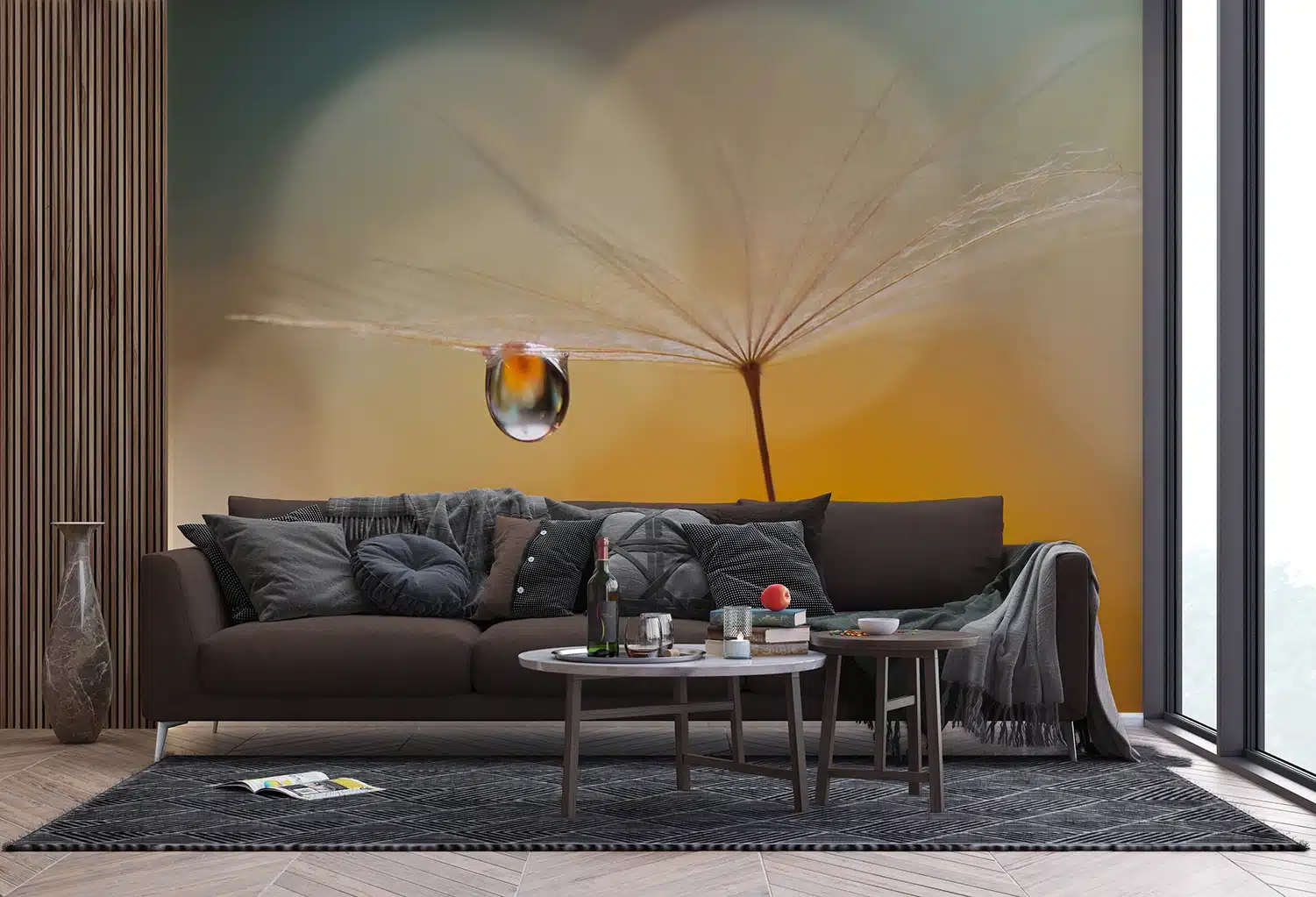 Custom Size Wall Mural Morning Drop | Premium Non-Woven Wallpaper | FTNXXL3020