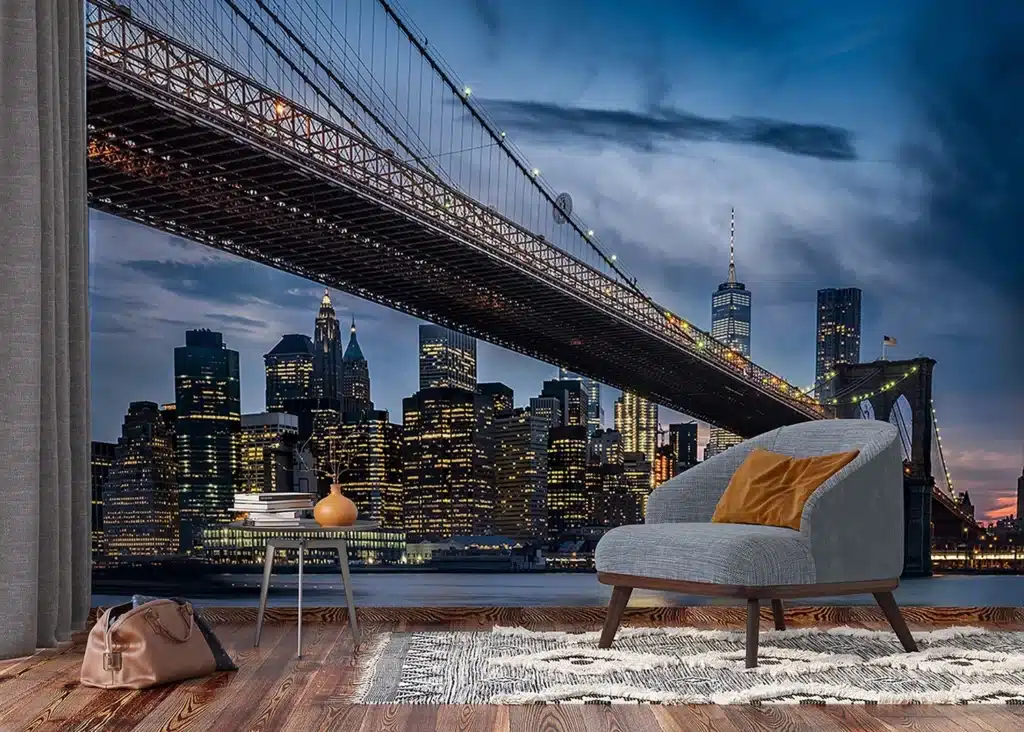 Custom Size Wall Mural Big City Lights | Premium Non-Woven Wallpaper | FTNXXL3024 3