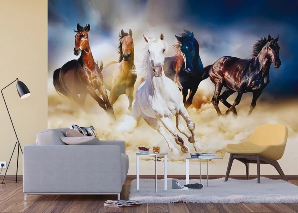 Vliesová fototapeta na zed' Divocí Koně | 375 x 270 cm | FTNXXL 1239