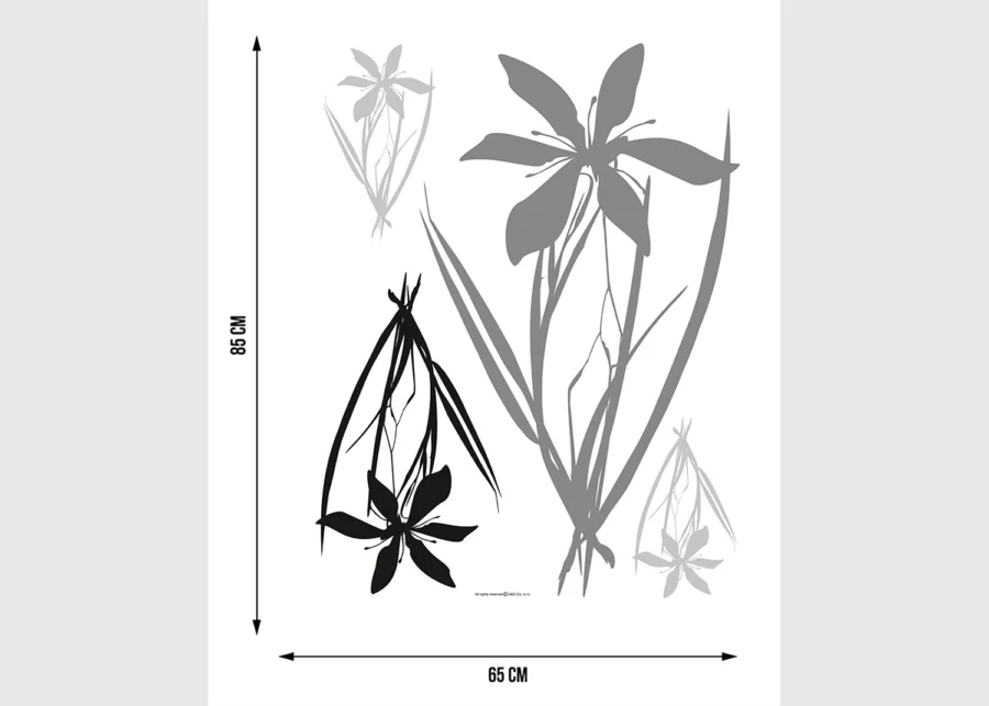 Wall Stickers Black Grey Flora, 65 x 85 cm, F 0443 - Image 5