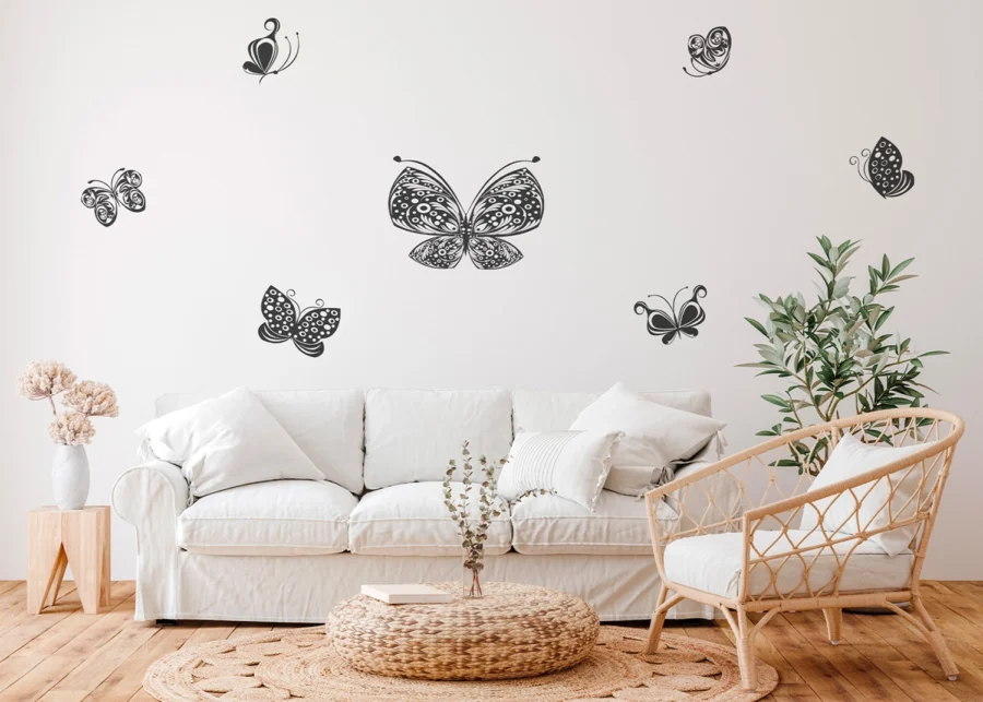 Wall Stickers Black Flock Butterflies, 65 x 85 cm, F 0459 - Image 2