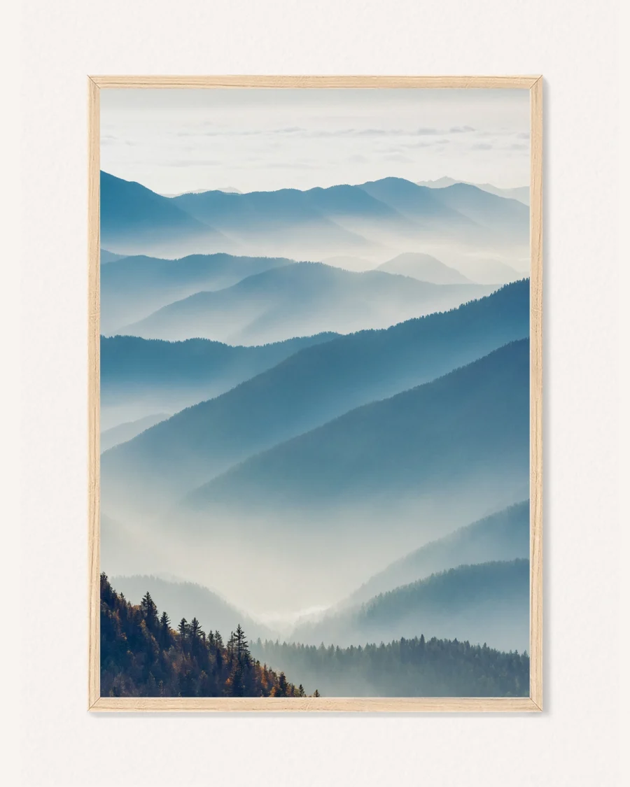 Poster Mlhavá Krajina / Podzimní Stromy, 30 x 42 cm, P 351303