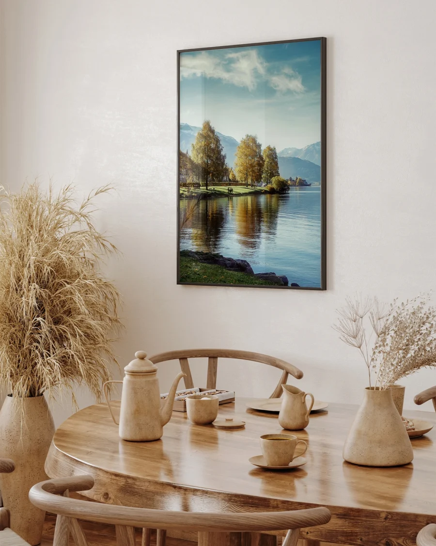 Poster Foggy Landscape / Autumn Trees, 30 x 42 cm, P 351303 - Image 3