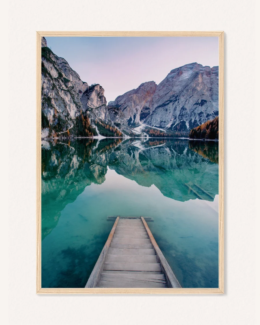Poster Still Lake / Mountain Dock, 30 x 42 cm, P 351305 - Image 2