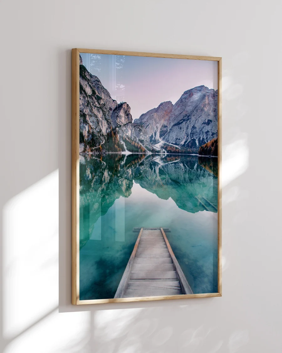 Poster Still Lake / Mountain Dock, 30 x 42 cm, P 351305 - Image 4