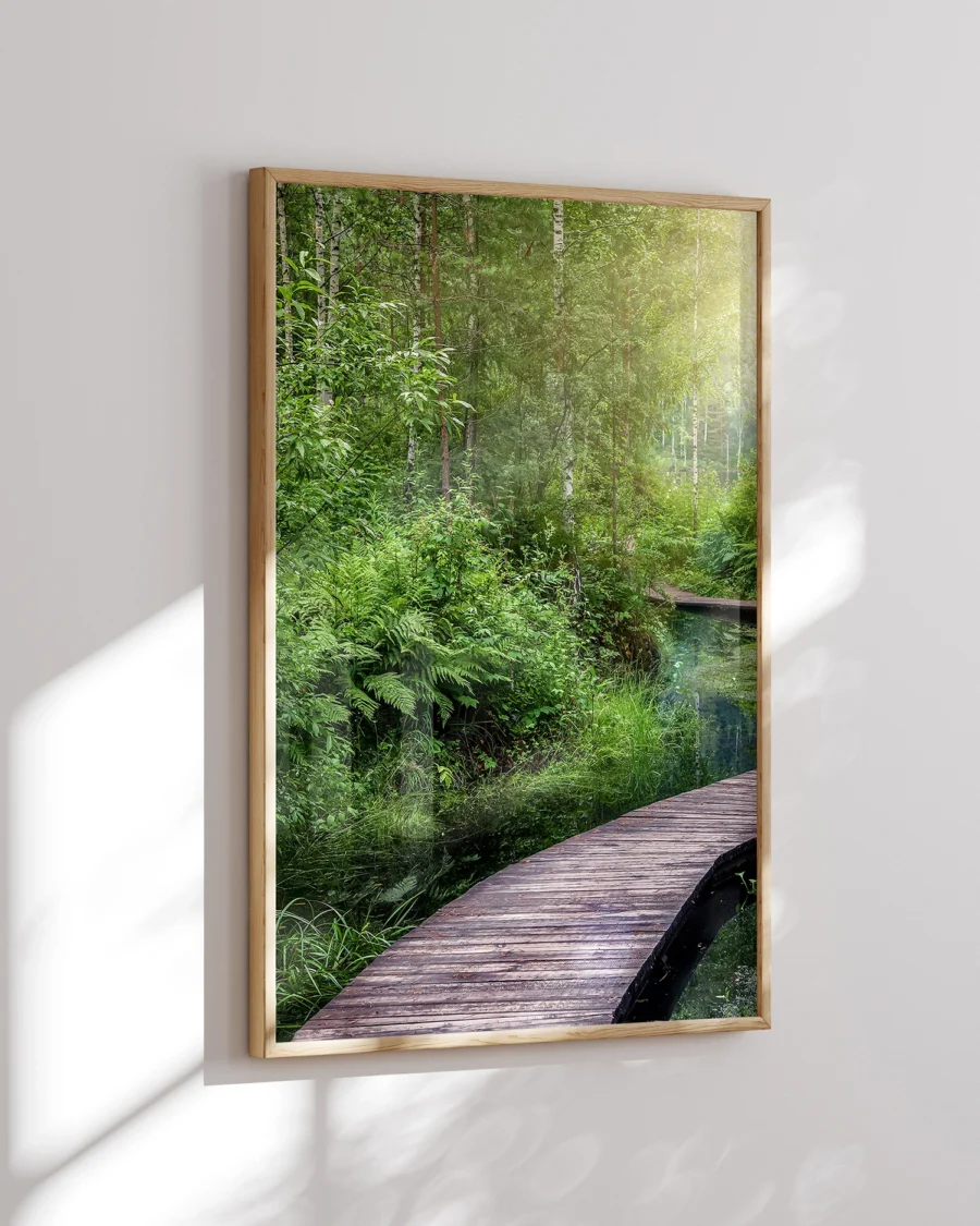 Poster Forest Waterfall / Forest Boardwalk, 30 x 42 cm, P 351321 - Image 4