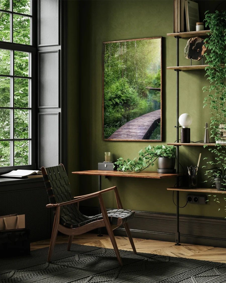 Poster Forest Waterfall / Forest Boardwalk, 30 x 42 cm, P 351321 - Image 5