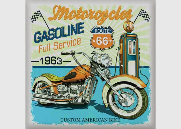 Samolepka na zeď USA Motorka | 30 x 30 cm | SS 3851