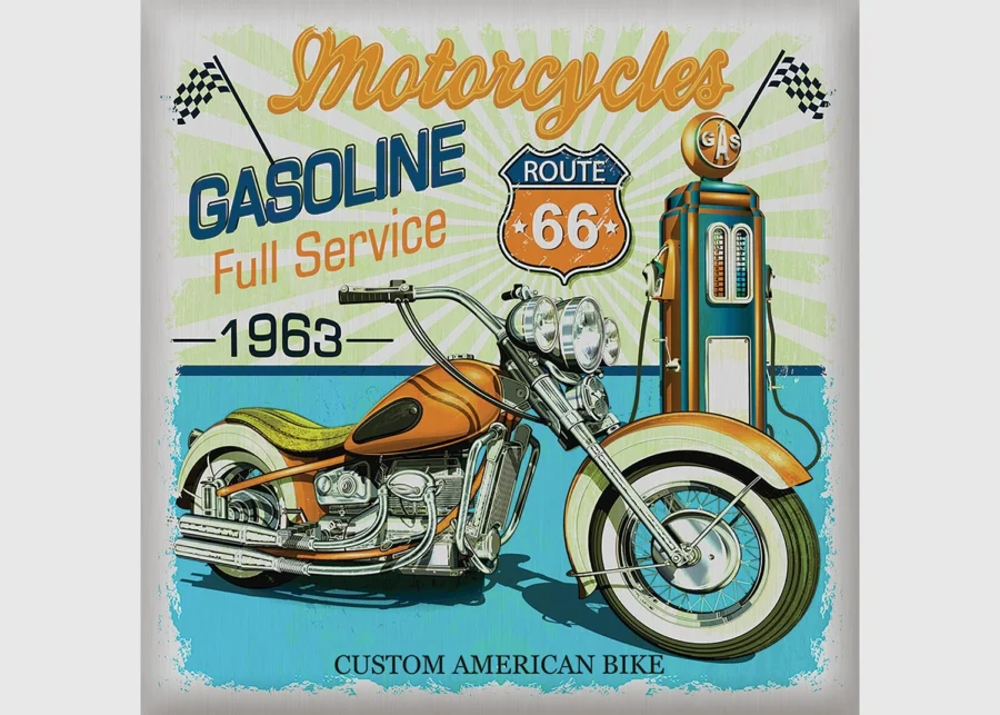 Samolepka na zeď USA Motorka | 30 x 30 cm | SS 3851