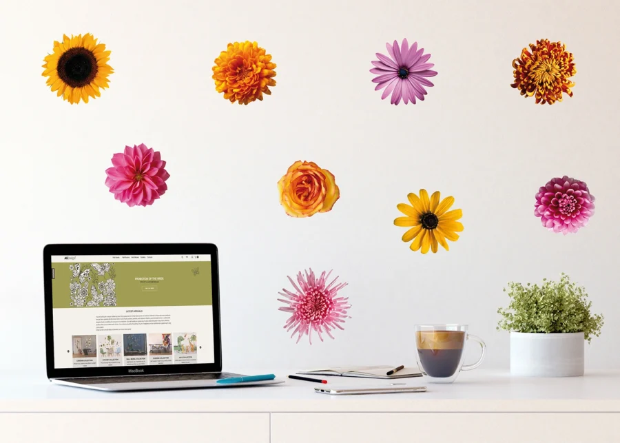 Wall Stickers Flowers, 30 x 30 cm, SS 3861 - Image 2