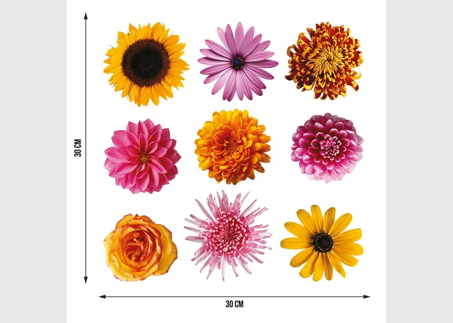 Wall Stickers Flowers, 30 x 30 cm, SS 3861 - Image 3