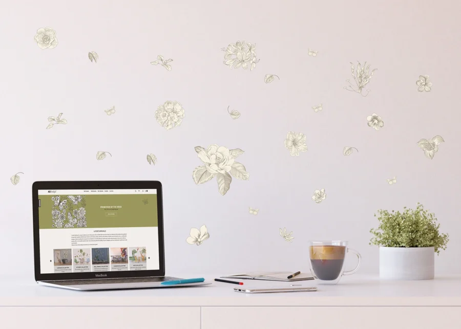 Wall Stickers Graphic Florals, 30 x 30 cm, SS 3869 - Image 2