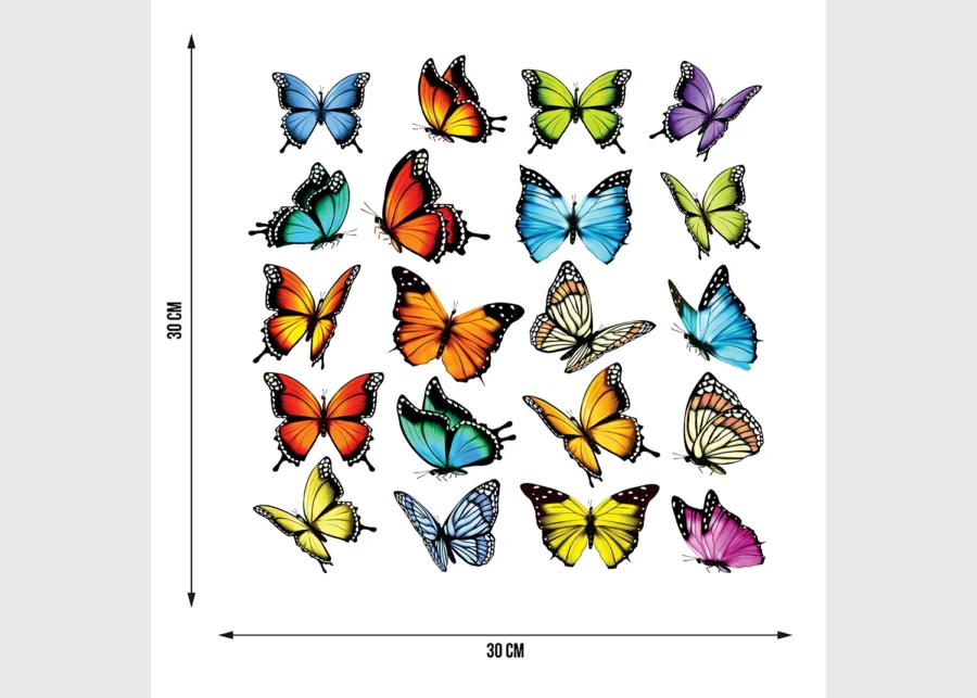 Wall Stickers Butterflies, 30 x 30 cm, SS 3877 - Image 3