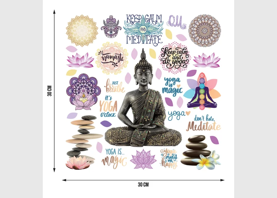 Wall Stickers Buddha, 30 x 30 cm, SS 3885 - Image 3