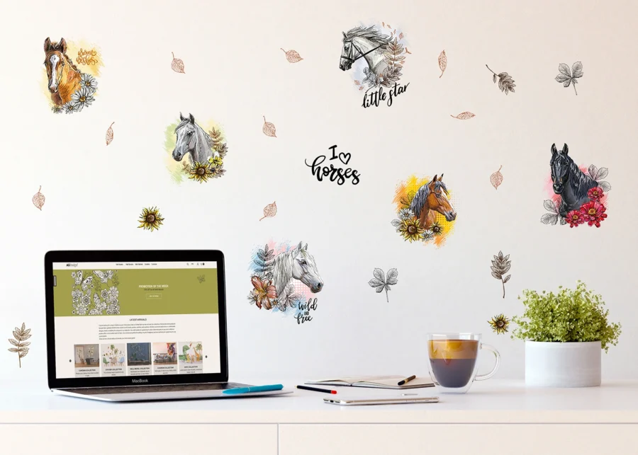 Wall Stickers Horses, 30 x 30 cm, SS 3887 - Image 2