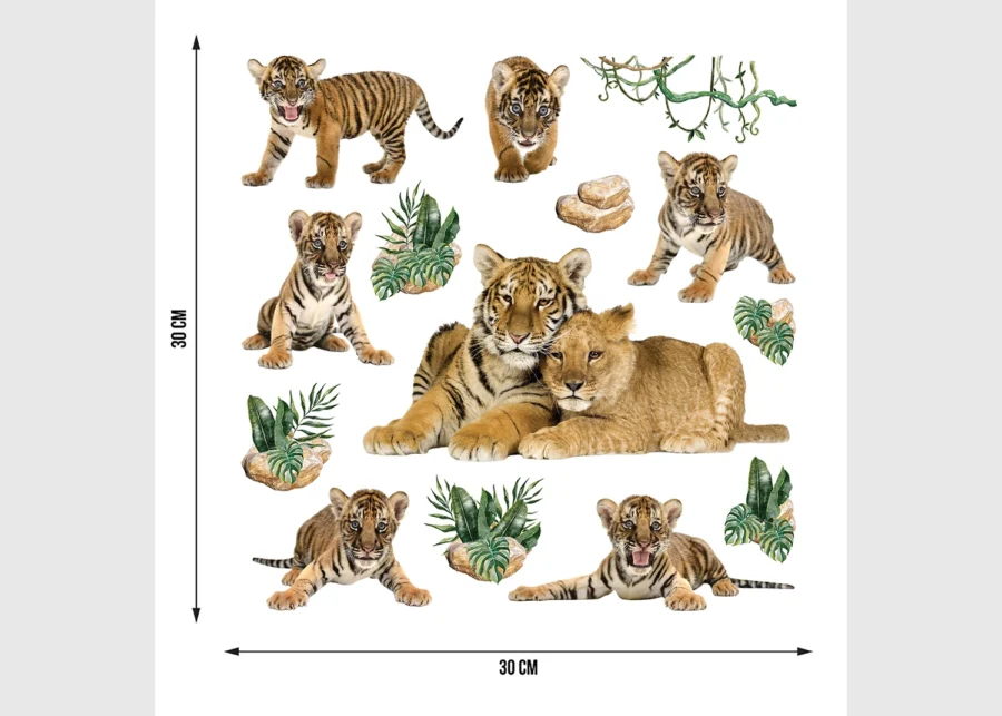 Wall Stickers Tigers, 30 x 30 cm, SS 3889 - Image 4
