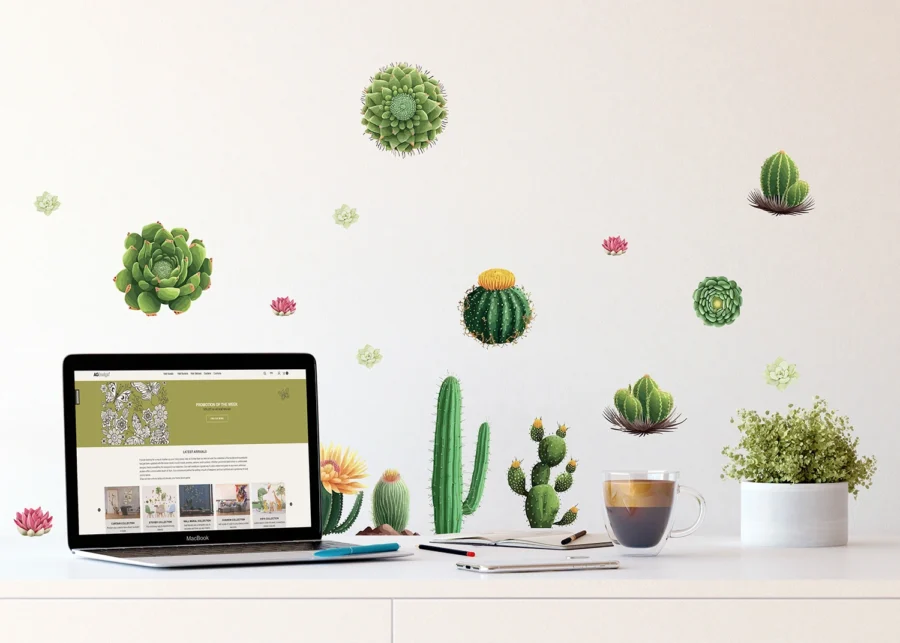 Wall Stickers Cactus, 30 x 30 cm, SS 3895 - Image 2