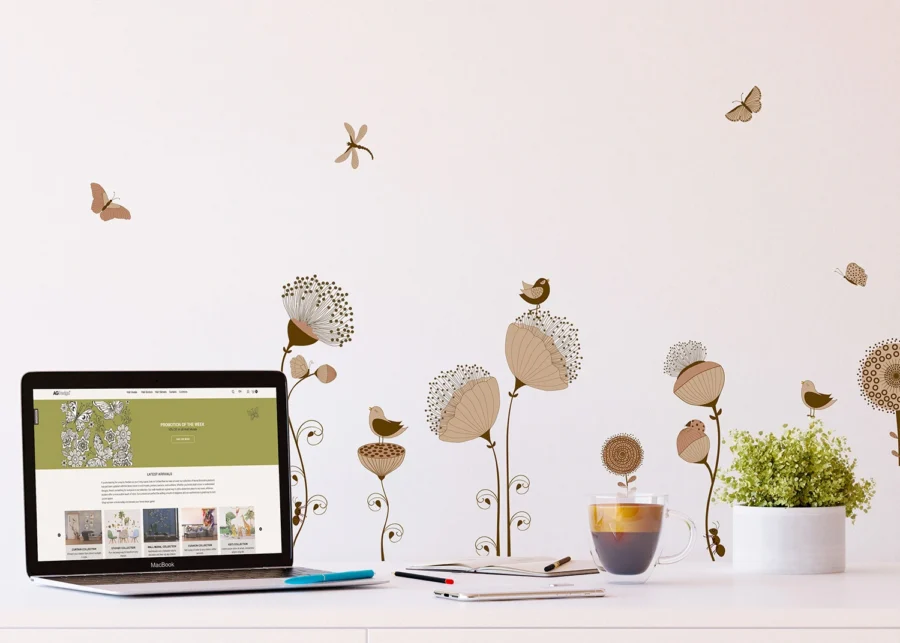 Wall Stickers Simple Flowers, 30 x 30 cm, SS 3899 - Image 2