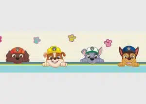 Dětská samolepící bordura na zeď Tlapková Patrola Buď Šťastný | 5 m x 13.8 cm | WBD 8004