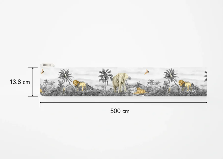 Wall Border Jungle B/W | 5 m x 13.8 cm | WBD 8179 - Image 7