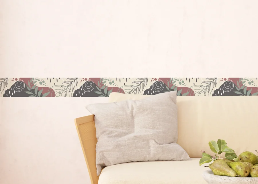 Wall Border Abstract Leaves | 5 m x 13.8 cm | WB 8427 - Image 7
