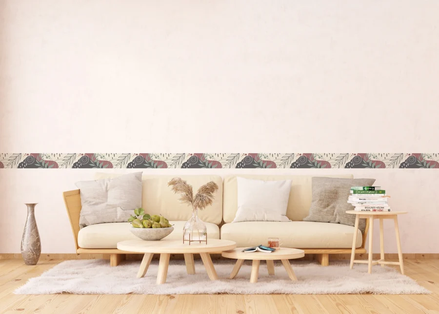 Wall Border Abstract Leaves | 5 m x 13.8 cm | WB 8427 - Image 6