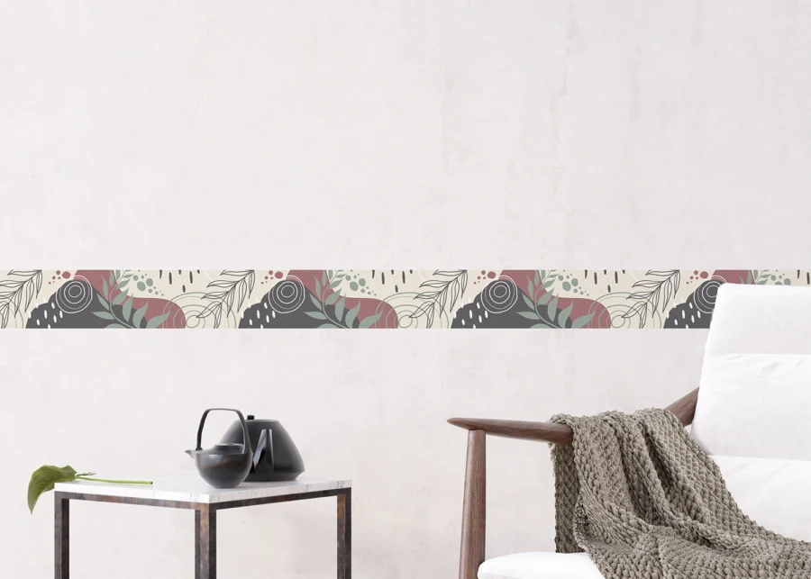 Wall Border Abstract Leaves | 5 m x 13.8 cm | WB 8427 - Image 3