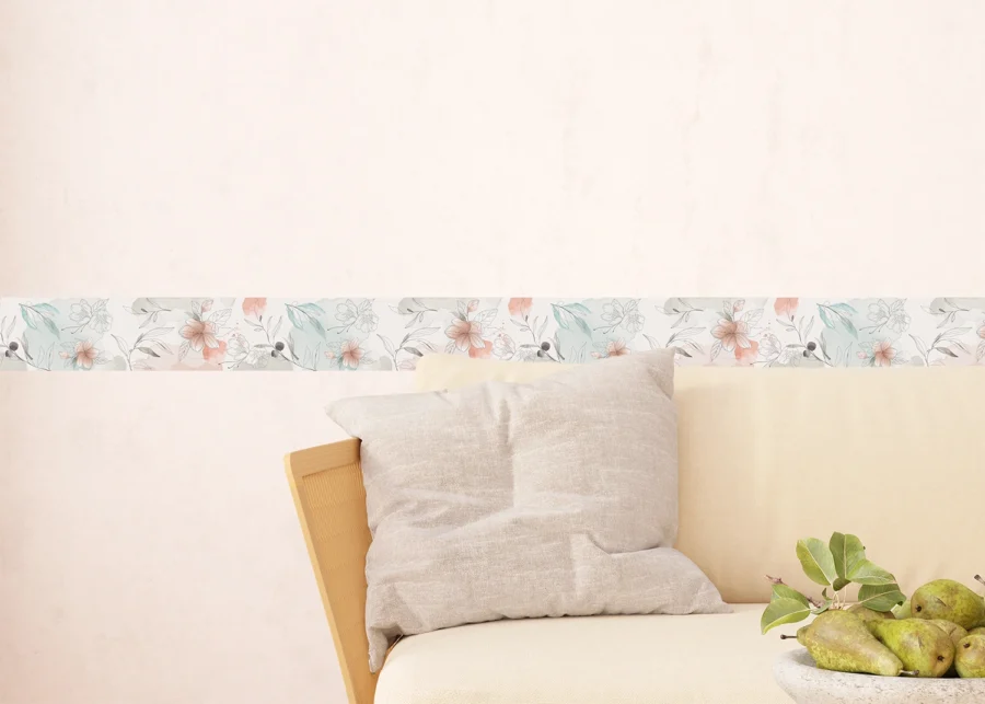Wall Border Watercolor Flowers | 5 m x 13.8 cm | WB 8439 - Image 7
