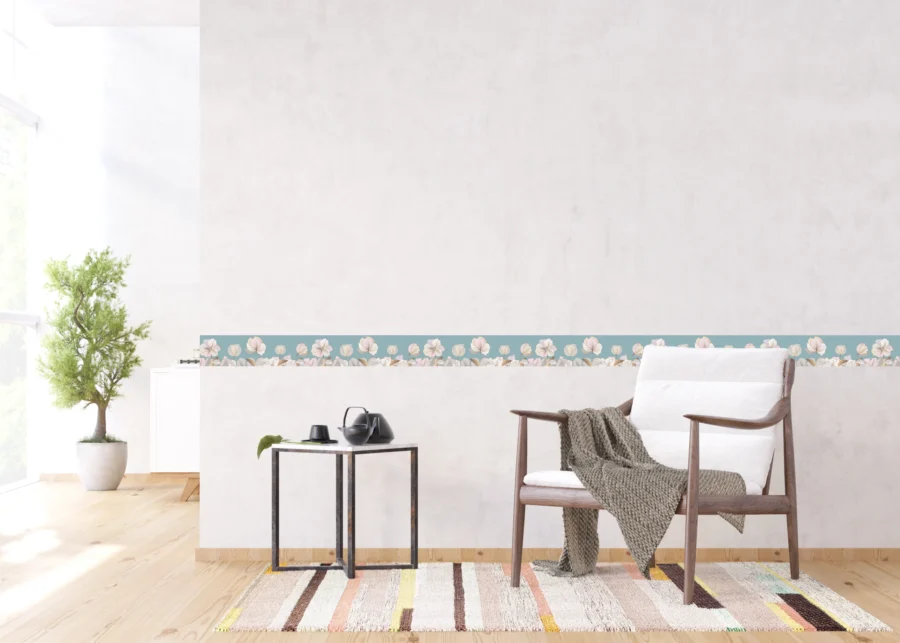 Wall Border Turquoise Pastel Graphics | 5 m x 13.8 cm | WB 8261 - Image 2