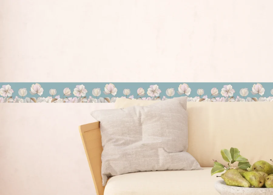 Wall Border Turquoise Pastel Graphics | 5 m x 13.8 cm | WB 8261 - Image 4