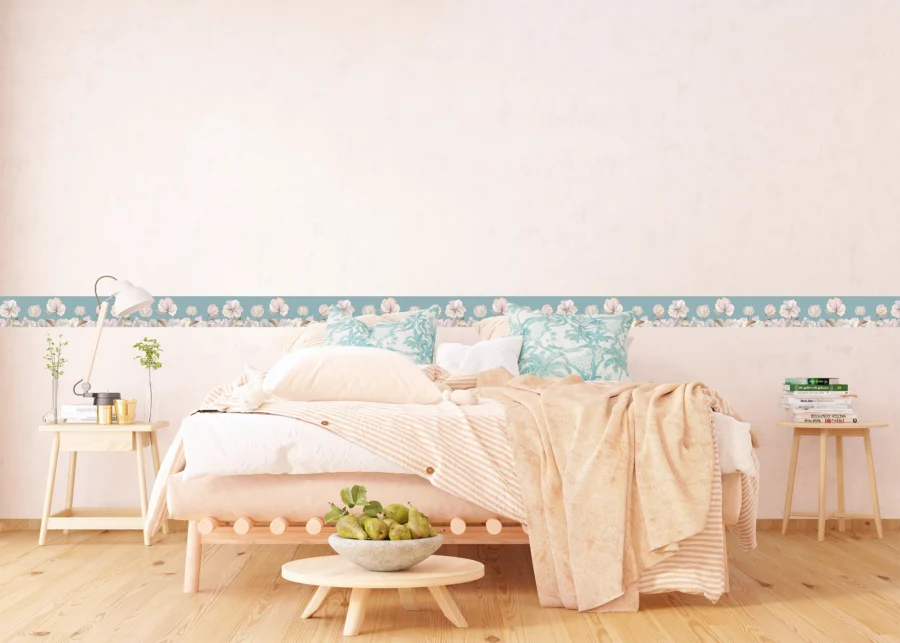 Wall Border Turquoise Pastel Graphics | 5 m x 13.8 cm | WB 8261 - Image 5