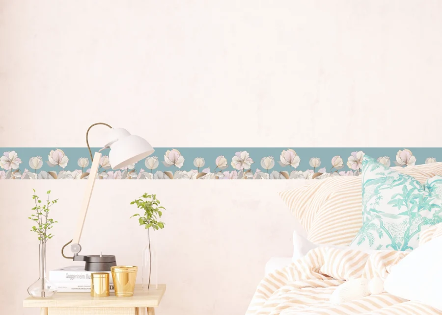Wall Border Turquoise Pastel Graphics | 5 m x 13.8 cm | WB 8261 - Image 6
