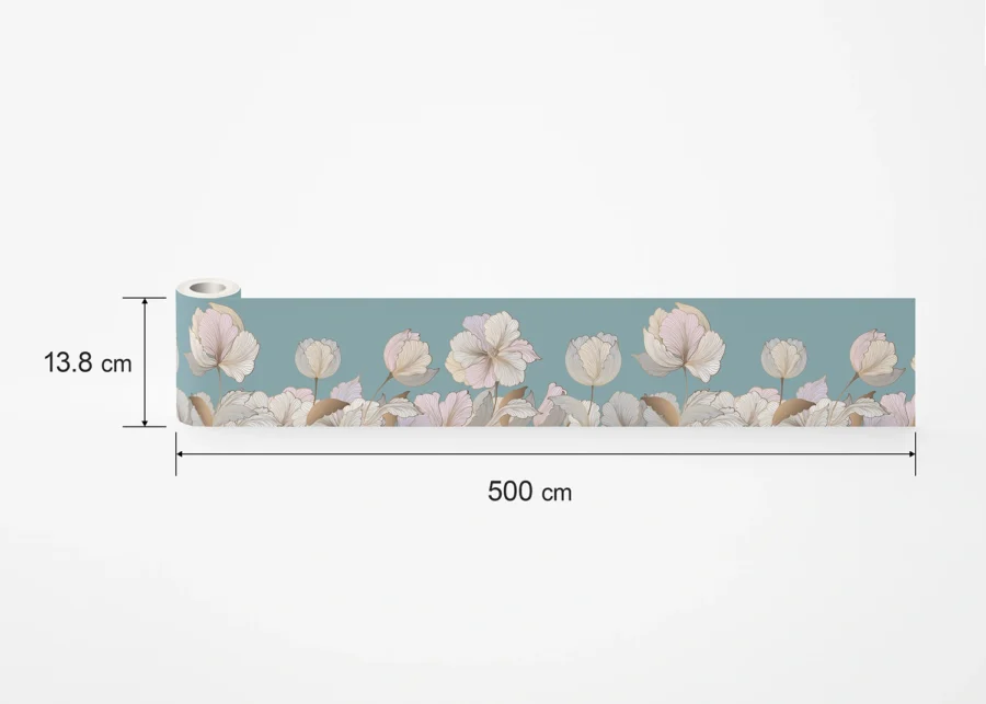 Wall Border Turquoise Pastel Graphics | 5 m x 13.8 cm | WB 8261 - Image 7