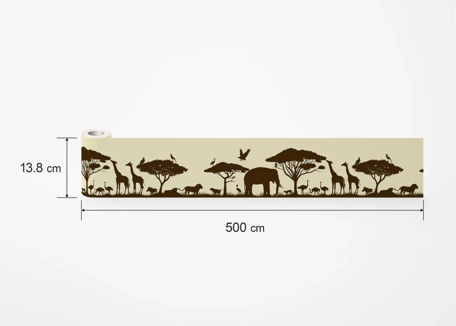 Wall Border Sepia Safari Silhouette | 5 m x 13.8 cm | WB 8265 - Image 7