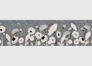 Samolepící bordura na zeď Sketch Kvetů | 5 m x 13.8 cm | WB 8411